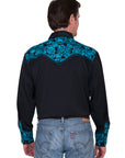 Floral Tooled Embroidery Shirt - P-634