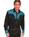 Floral Tooled Embroidery Shirt - P-634