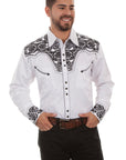 Floral Tooled Embroidery Shirt - P-634