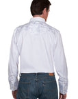 Floral Tooled Embroidery Shirt - P-634