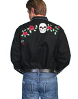 Skull/rose Embroidered Shirt - P-771