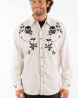 Skull/rose Embroidered Shirt - P-771