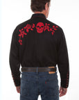 Skull/rose Embroidered Shirt - P-771