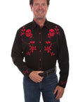 Skull/rose Embroidered Shirt - P-771