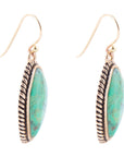 Lime Green Turquoise Golden Drop Earrings