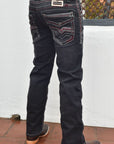 Holt Kid's Black Slim Boot Cut Jeans