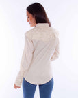 Floral Tooled Emb. Blouse - PL-654