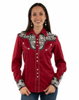 Floral Tooled Emb. Blouse - PL-654