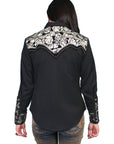 Floral Tooled Emb. Blouse - PL-654