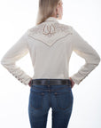 Horse Shoe Flowers & Stones Blouse - PL-873