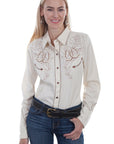 Horse Shoe Flowers & Stones Blouse - PL-873