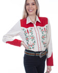 Red Yokes W/emb Roses - PL-898