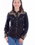 Pick Stitch Yokes/cuffs Blouse - PL-912