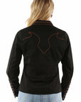 Solid Blouse W/piping & Arrow Tips - PL-913