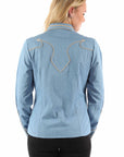 Solid Blouse W/piping & Arrow Tips - PL-913