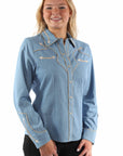 Solid Blouse W/piping & Arrow Tips - PL-913