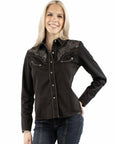 Emb Blouse W/heat Transfer Design - PL-918