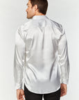 Men's Satin White Dress Shirt