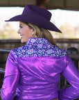 POPPY & PURPLE SPARKLE PERFORMANCE RODEO SHIRT