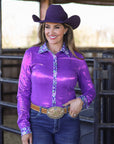 POPPY & PURPLE SPARKLE PERFORMANCE RODEO SHIRT