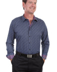 Top Shelf "blue Paisley" Shirt - PS-210