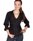 Lace Up Back Blouse - PSL-048