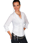 Lace Up Back Blouse - PSL-048