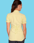 Short Elastic Sleeve W/ruffle Front - PSL-084