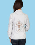 L/s Cut Out Cross W/emb. - PSL-089
