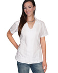 S.s. Button Front Blouse - PSL-121