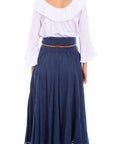 Acid Wash Skirt W/beaded Cord Belt - PSL-136
