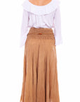 Acid Wash Skirt W/beaded Cord Belt - PSL-136