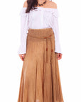 Acid Wash Skirt W/beaded Cord Belt - PSL-136