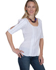 Cold Shoulder 3/4 Sleeve Blouse - PSL-178
