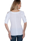 Cold Shoulder 3/4 Sleeve Blouse - PSL-178