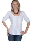 Cold Shoulder 3/4 Sleeve Blouse - PSL-178