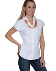 Capsleeve Button Front Blouse - PSL-183