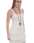 Crochet Strap Layered Dress - PSL-220