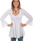 L/s Ruffle Tie Neck Blouse - PSL-225