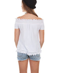Off Shoulder Short Sleeve Blouse - PSL-229