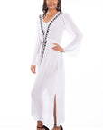 Black Emb Front Maxi W/side Slits - PSL-257