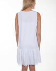 S/l V-neck Cotton Slub Dress - PSL-258
