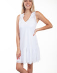 S/l V-neck Cotton Slub Dress - PSL-258