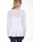 L/s Tie Front Blouse - PSL-260