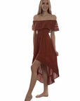 Off Shoulder Hi/lo Dress - PSL-266