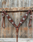 Medium Oil Copper Buckstitch Clear One Ear & Breastcollar Tack Set