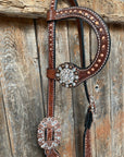Medium Oil Copper Buckstitch Clear One Ear & Breastcollar Tack Set