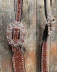 Medium Oil Copper Buckstitch Clear One Ear & Breastcollar Tack Set