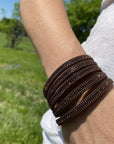 Brown Shimmer Fashion Leather Bracelet XI100