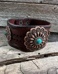 Copper Floral Leather Bracelet LB106
